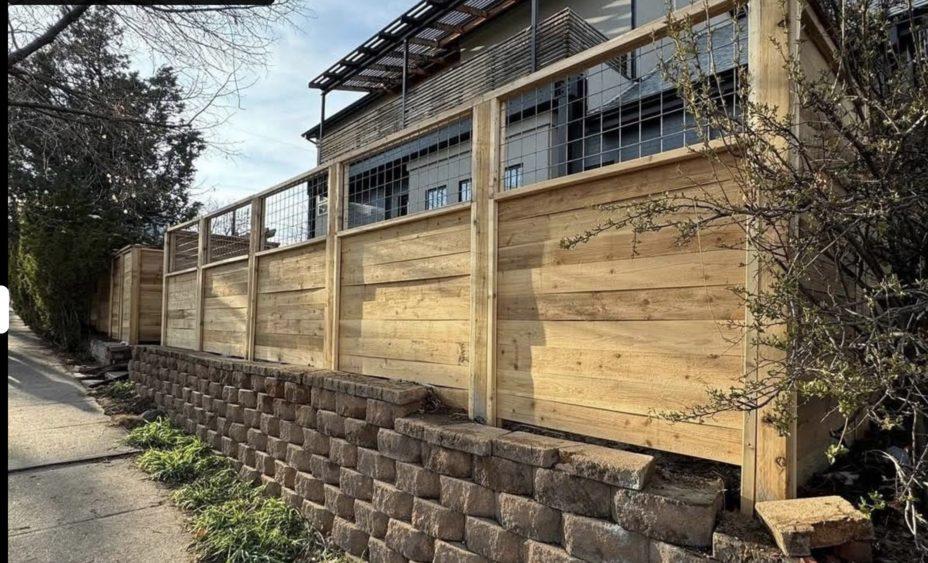 Retaining wall installation in Brighton, CO — Hilltop Landscaping